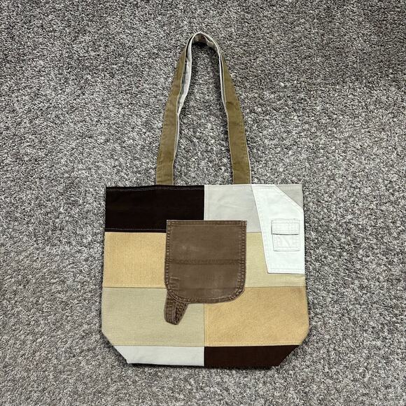 Handmade Bag Patchwork Denim Tote Bag Shoulder Bag Canvas Workwear 13x5.5x16 - Picture 11 of 11